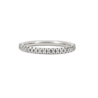 Front view of the Today Diamond Eternity Ring in 14k polished white gold, featuring a continuous band of diamonds.